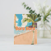 ボラボラヴィンテージ旅行ポスター ポストカード (スタンド正面)