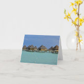 ボラボラ休暇の挨拶 カード (黄色い花)