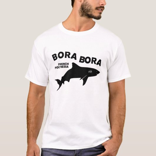 ボラボラ島のサメのスクーバダイビング Tシャツ (正面)