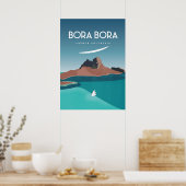 ボラボラ島ヴィンテージ旅行ポスター ポスター (キッチン)