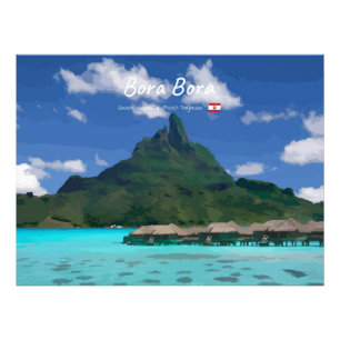 ボラボラ島 フランス領ポリネシア - ビーチリゾート フォトプリント