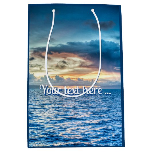 ボラボラ海ビューフォト ミディアムペーパーバッグ (正面)