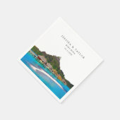 ボラボラ結婚のカスタムフォトカクテルナプキンス スタンダードカクテルナプキン (角)