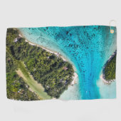 ボラボラ – 海への経路 ゴルフタオル (横)