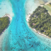 ボラボラ – 海への経路 シール (正面)