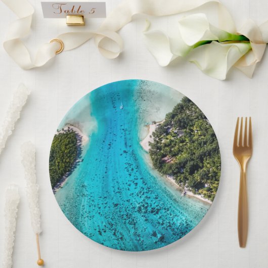 ボラボラ – 海への経路 ペーパープレート (ウェディング)