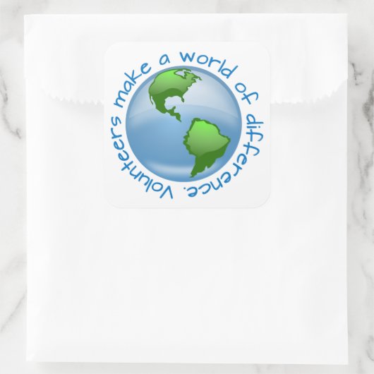 ボランティアが世界を変える スクエアシール (バッグ)