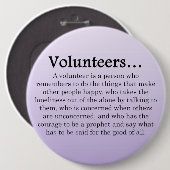 ボランティアが勇気を出して他救済の人に歯垢を付ける 缶バッジ (正面&裏面)