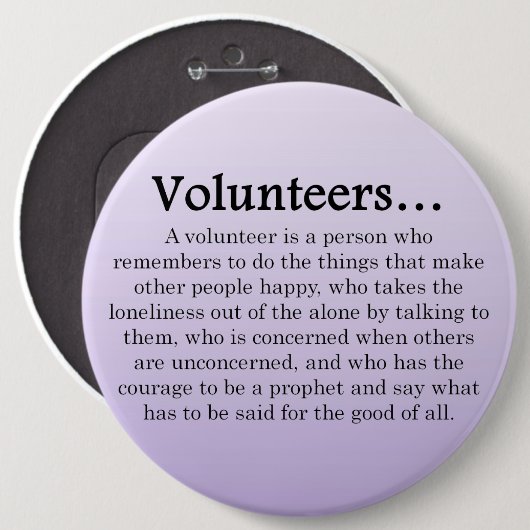 ボランティアが勇気を出して他救済の人に歯垢を付ける 缶バッジ (正面&裏面)