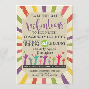 ボランティアが必要、ヴィンテージ招待カーニバル 招待状