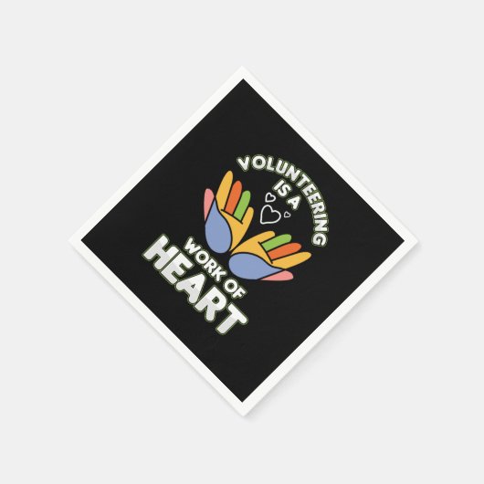 ボランティアとは、ボランティアハートの仕事 スタンダードカクテルナプキン (角)