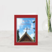 ボランティアに感謝する旧教会のグリーティングカード サンキューカード (正面)