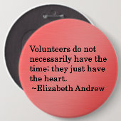 ボランティアに特大のハートがあります 缶バッジ (正面&裏面)