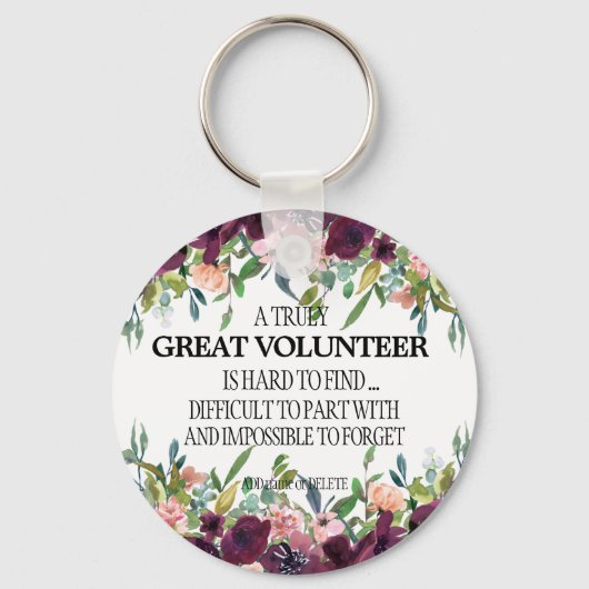 ボランティアのキ感謝していーチェイン感謝の贈り物 キーホルダー (正面)