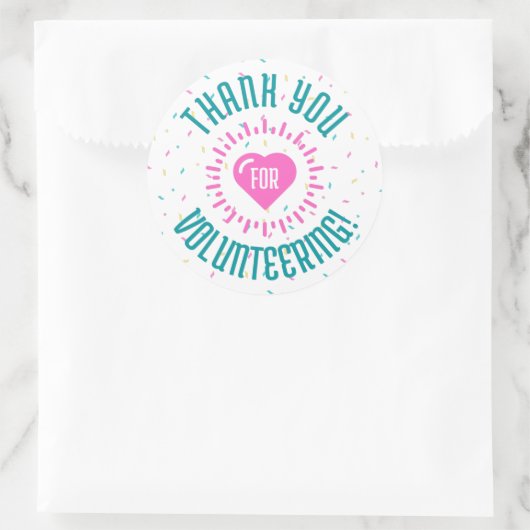 ボランティアのステッカーまたはボタンをありがとう ラウンドシール (バッグ)