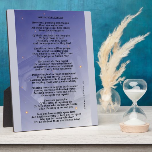 ボランティアのヒーローのプラーク フォトプラーク (側面)