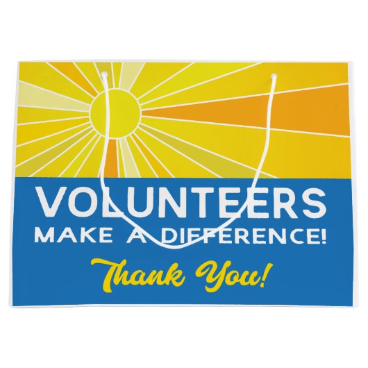 ボランティアの人が違う感謝をする ラージペーパーバッグ (正面)