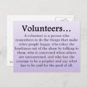 ボランティアの役割 ポストカード (正面/裏面)