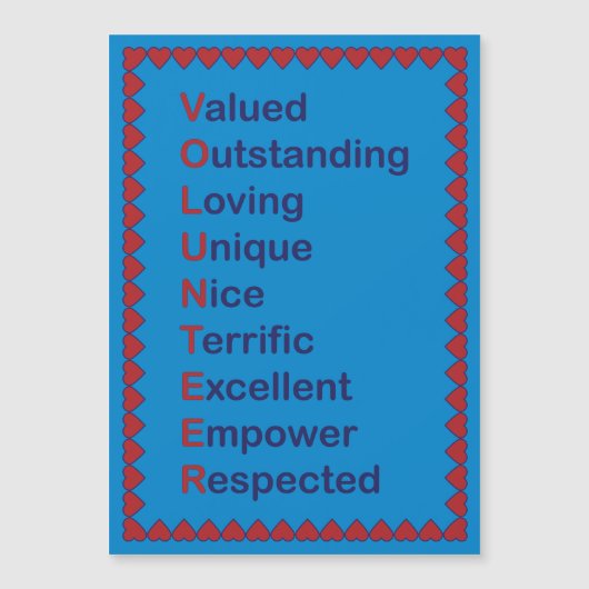 ボランティアの感謝していハートRed Blue (正面)