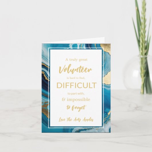 ボランティアの感謝の週の青い金ゴールド カード (正面)