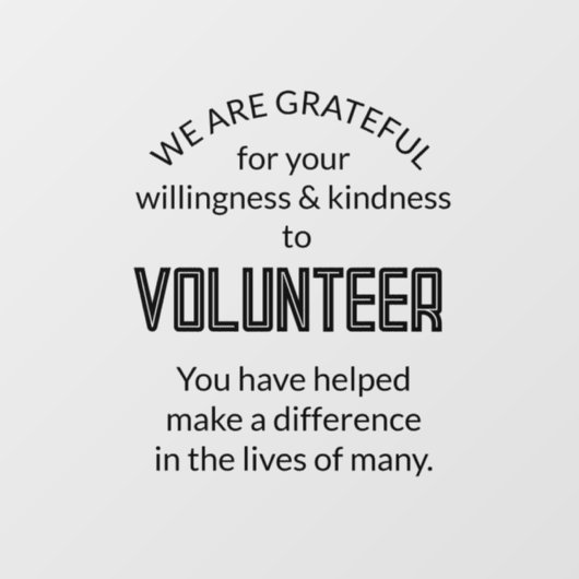 ボランティアの感謝の週感謝してい記 ウィンドウサイン (シート)