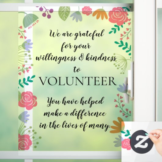 ボランティアの感謝の週感謝してい記 ウィンドウサイン (ホーム)