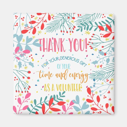 ボランティアの感謝の週 マグネット (正面)