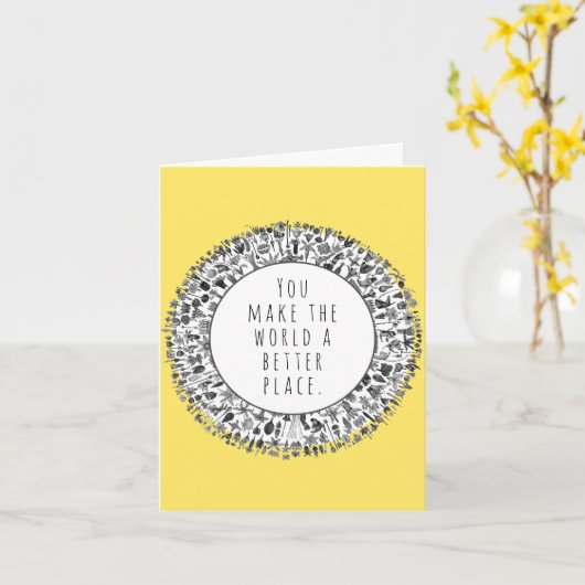 ボランティアの感謝 カード (黄色い花)