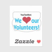 ボランティアの方々に団体や組織名を シール (シート)