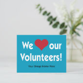 ボランティアの皆さん、ハートとグループ名が大好き ポストカード (スタンド正面)