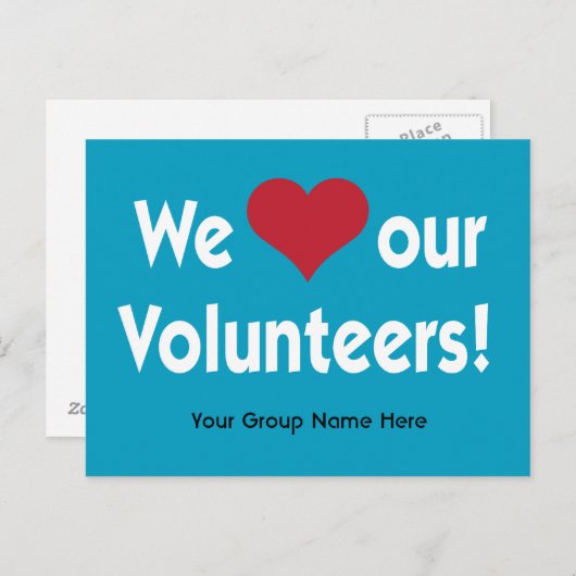 ボランティアの皆さん、ハートとグループ名が大好き ポストカード (正面/裏面)