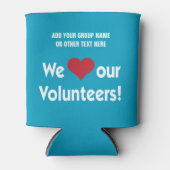 ボランティアの皆さん、ハート・アイコンが大好き 缶クーラー (正面)