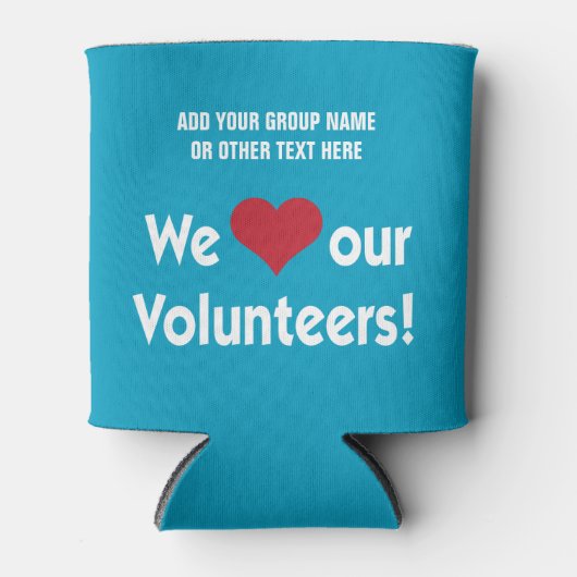 ボランティアの皆さん、ハート・アイコンが大好き 缶クーラー (正面)
