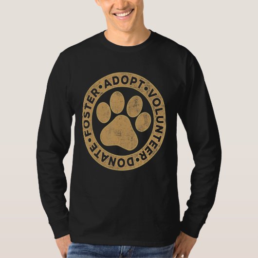 ボランティアの里親レトロ動物の里親 Tシャツ (正面)