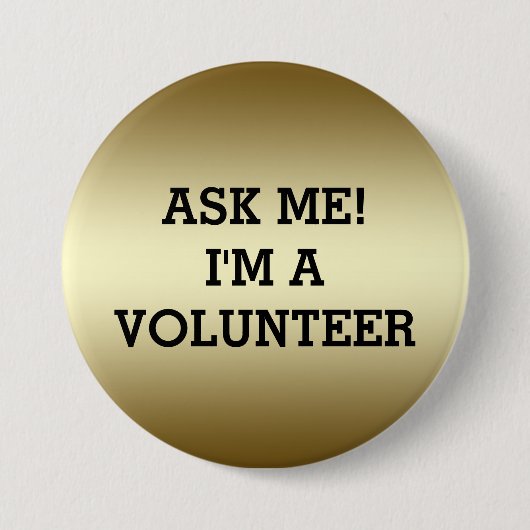 ボランティアはピン%PIPE%金ゴールドの黒にボタンをかけます 缶バッジ (正面)