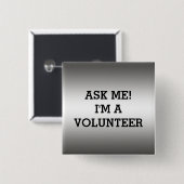 ボランティアはピン%PIPE%銀製の黒にボタンをかけます 缶バッジ (正面&裏面)