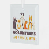 ボランティアは犬専用シェルター ガラスオーナメント (正面左)