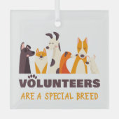 ボランティアは犬専用シェルター ガラスオーナメント (正面)