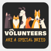 ボランティアは犬専用シェルター スクエアシール (正面)