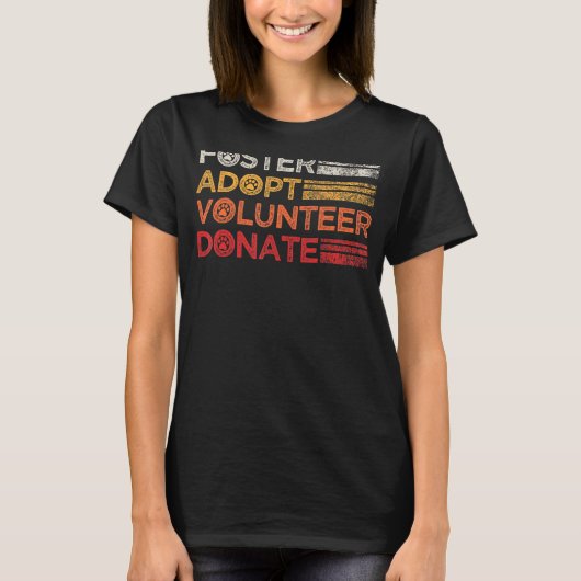 ボランティアを受け入れ救援動物シェルテを寄付する Tシャツ (正面)