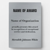 ボランティアカスタム承認賞の創設(Silv) フォトプラーク (正面)
