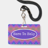 ボランティアカラフル者 バッジ (裏面（ネックストラップ付）)