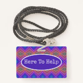 ボランティアカラフル者 バッジ (裏面ランヤード)