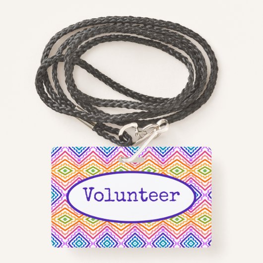 ボランティアカラフル者 バッジ (正面ランヤード)