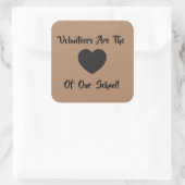 ボランティアサンキューラベル、ボランティアラベル、クラフト スクエアシール (バッグ)