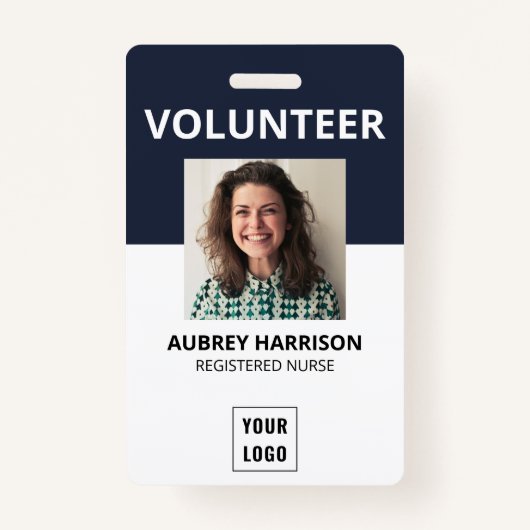 ボランティアシンプル写真ID バッジ (正面)