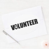 ボランティアステッカー 楕円形シール (封筒)