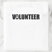 ボランティアステッカー 楕円形シール (バッグ)