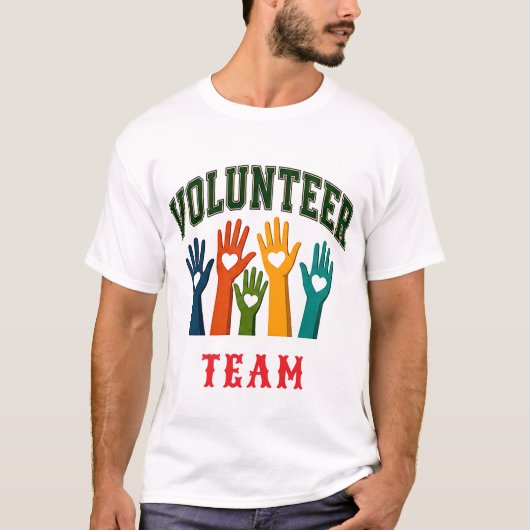 ❤️ ボランティアチームスタッフのタイポグラフィー 👕 Tシャツ (正面)