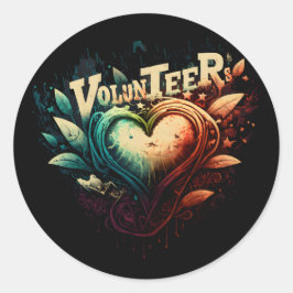 ボランティアハート ラウンドシール